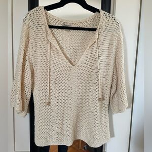 Lucky Brand cream Knit Top
